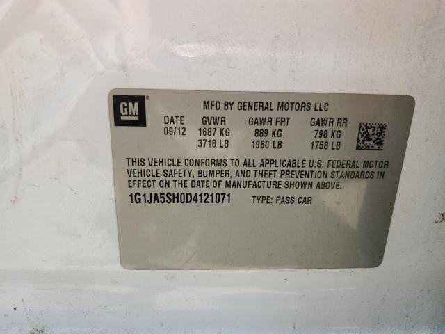 1G1JA5SH0D4121071 - 2013 CHEVROLET SONIC LS 白色 照片 13