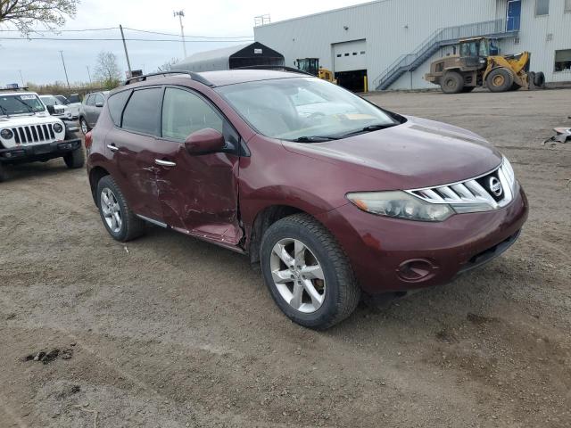 JN8AZ18W09W101028 - 2009 NISSAN MURANO S BURGUNDY photo 4