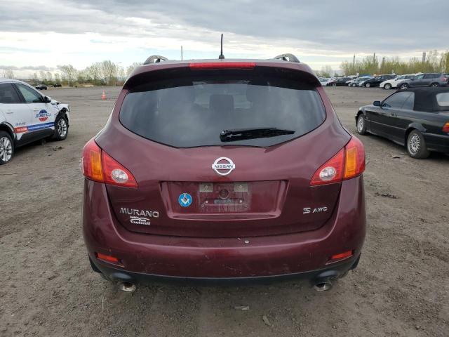 JN8AZ18W09W101028 - 2009 NISSAN MURANO S BURGUNDY photo 6