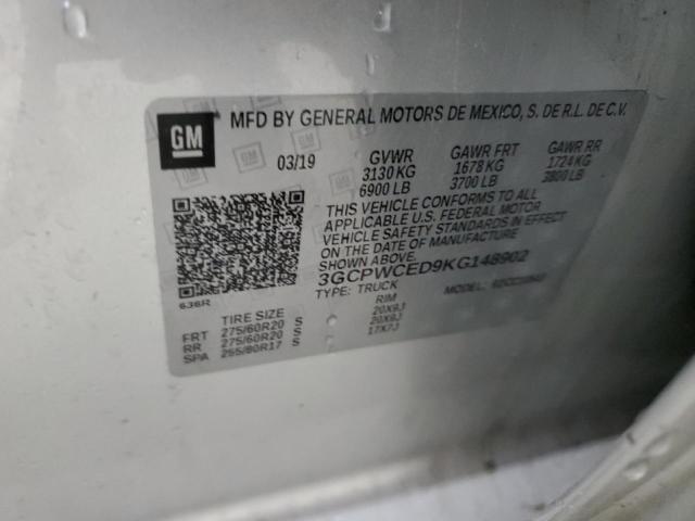 3GCPWCED9KG148902 - 2019 CHEVROLET SILVERADO C1500 LT Srebrny zdjęcie 12