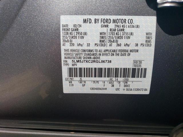 5LM5J7XC2RGL06738 - 2024 LINCOLN AVIATOR RESERVE Argent photo 12