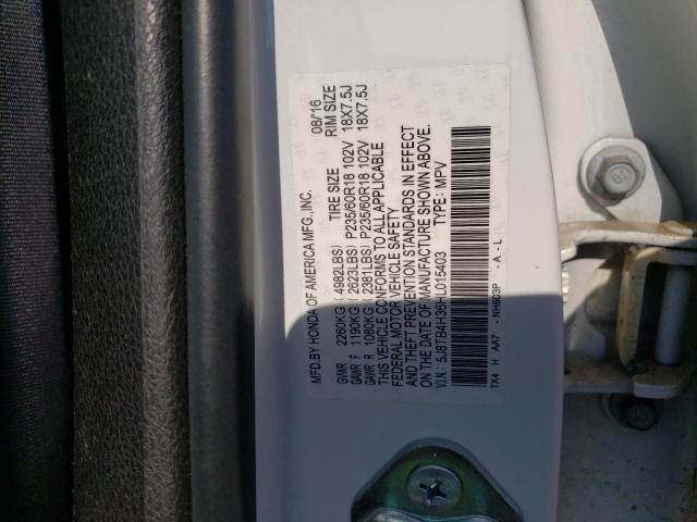 5J8TB4H36HL015403 - 2017 ACURA RDX WHITE photo 12