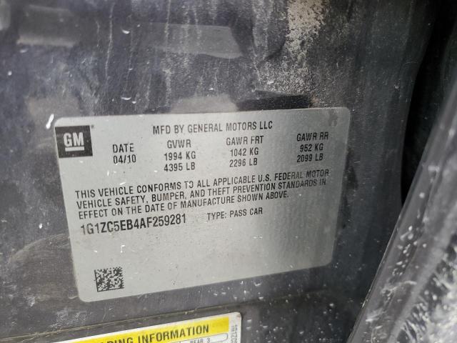 1G1ZC5EB4AF259281 - 2010 CHEVROLET MALIBU 1LT CHARCOAL photo 12