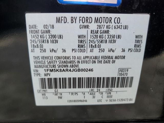 1FM5K8AR4JGB00246 - 2018 FORD EXPLORER POLICE INTERCEPTOR BLACK photo 13