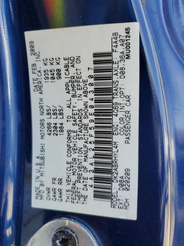 4A3AL25F59E043007 - 2009 MITSUBISHI ECLIPSE SPYDER GS 蓝色 照片 12