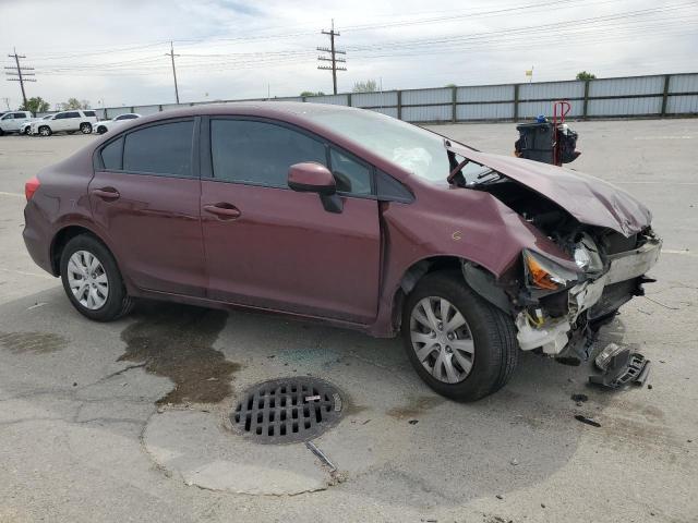 19XFB2F52CE368274 - 2012 HONDA CIVIC LX BURGUNDY photo 4