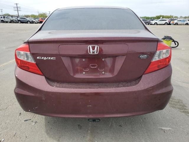 19XFB2F52CE368274 - 2012 HONDA CIVIC LX BURGUNDY photo 6