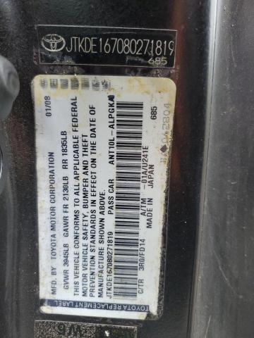 JTKDE167080271819 - 2008 TOYOTA SCION TC 黑色 照片 12