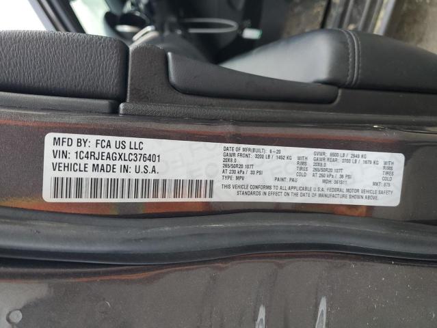 1C4RJEAGXLC376401 - 2020 JEEP GRAND CHER LAREDO 灰色 照片 14