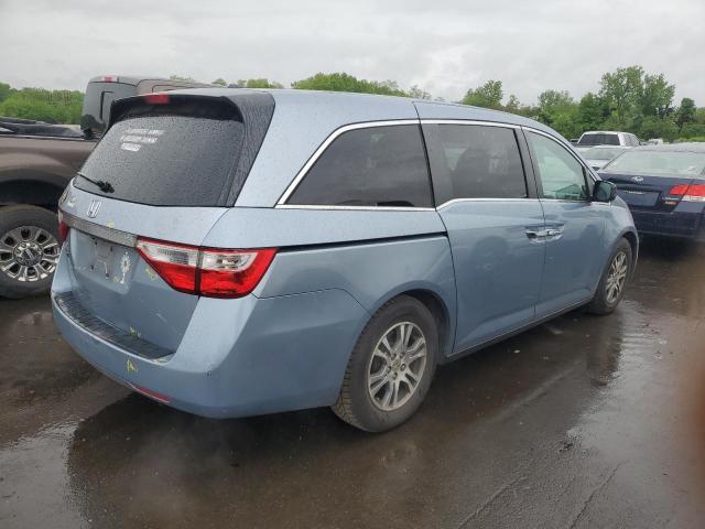 5FNRL5H67CB010843 - 2012 HONDA ODYSSEY EXL BLUE photo 3