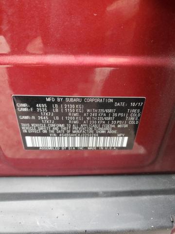 4S4BSAHCXJ3250266 - 2018 SUBARU OUTBACK 2.5I PREMIUM RED photo 13