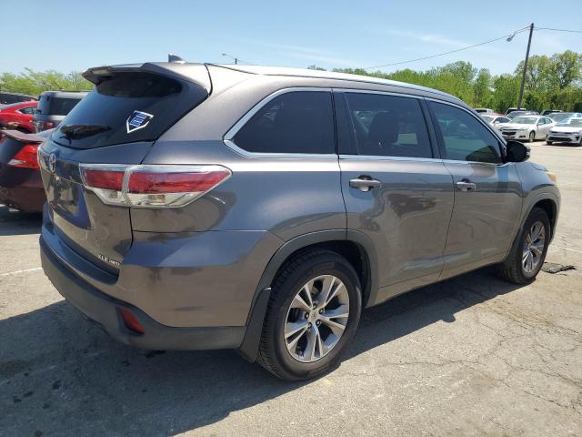5TDJKRFH8FS174906 - 2015 TOYOTA HIGHLANDER XLE رمادي صورة 3