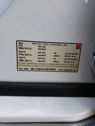 5YJSA1E14GF152873 - 2016 TESLA MODEL S Սպիտակ լուսանկար 12