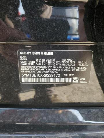 5YM13ET0XR9S39172 - 2024 BMW X5 M COMPETITION BLACK photo 13