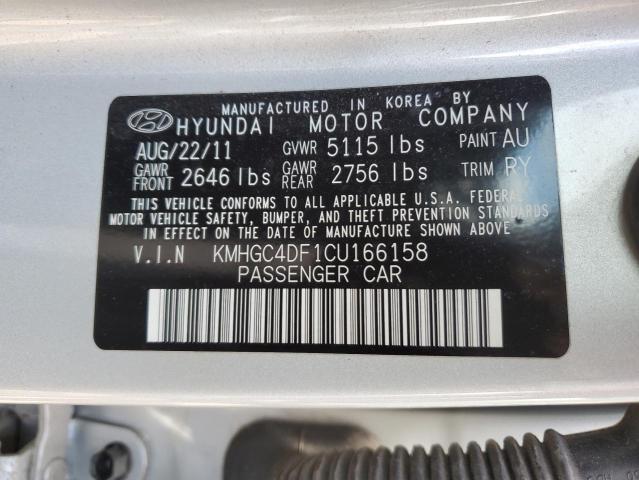 KMHGC4DF1CU166158 - 2012 HYUNDAI GENESIS 4.6L SILVER photo 12