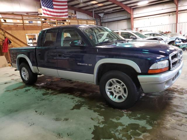 1B7HL48N52S713257 - 2002 DODGE DAKOTA QUAD SLT BLUE photo 4