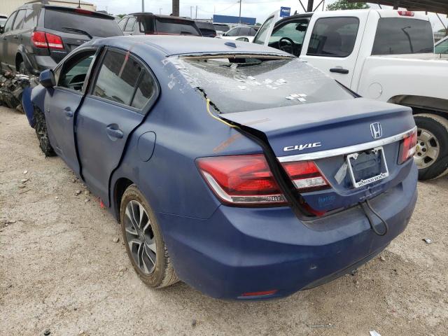 19XFB2F90DE036306 - 2013 HONDA CIVIC EXL BLUE photo 3