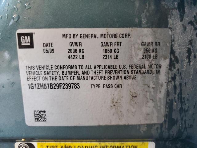 1G1ZH57B29F239783 - 2009 CHEVROLET MALIBU 1LT GRAY photo 13