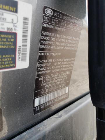 SALWV2FE8HA142864 - 2017 LAND ROVER RANGE ROVE AUTOBIOGRAPHY GRAY photo 12