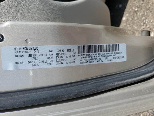 2C4RC1CG4FR743028 - 2015 CHRYSLER TOWN & COU TOURING L CREAM photo 13