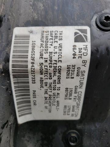 1G8AG52F04Z217333 - 2004 SATURN ION LEVEL 1 SILVER photo 12