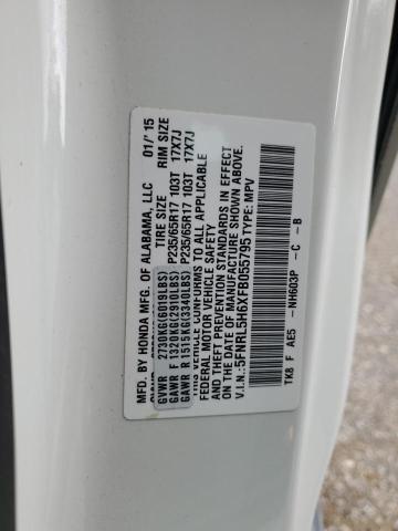 5FNRL5H6XFB055795 - 2015 HONDA ODYSSEY EXL WHITE photo 13