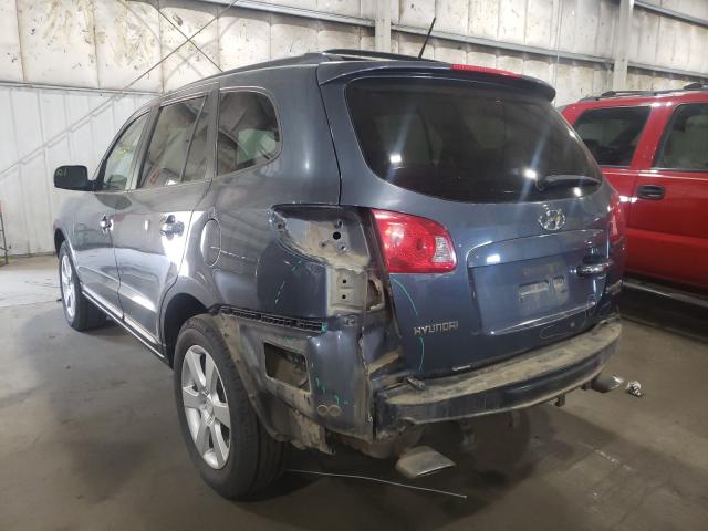 5NMSH73E98H195075 - 2008 HYUNDAI SANTA FE SE BLUE photo 3