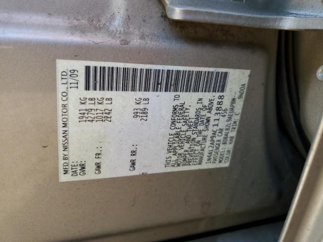 1N4AL2AP9AC113888 - 2010 NISSAN ALTIMA BASE GOLD photo 13