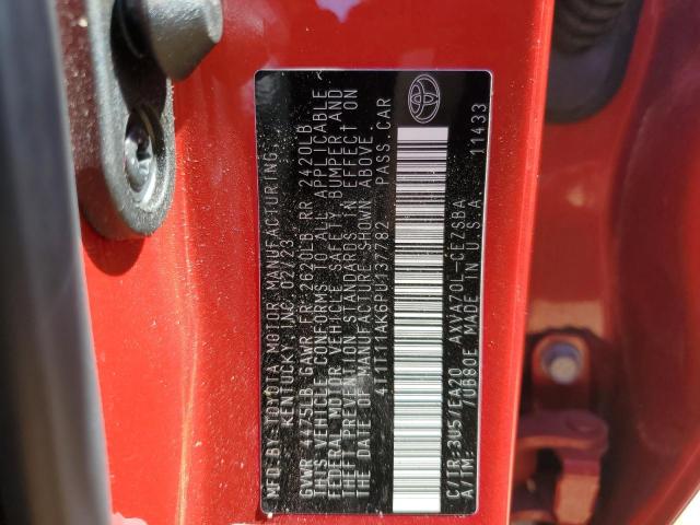 4T1T11AK6PU137782 - 2023 TOYOTA CAMRY SE NIGHT SHADE RED photo 12