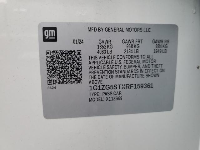 1G1ZG5STXRF159361 - 2024 CHEVROLET MALIBU RS 白色 照片 13