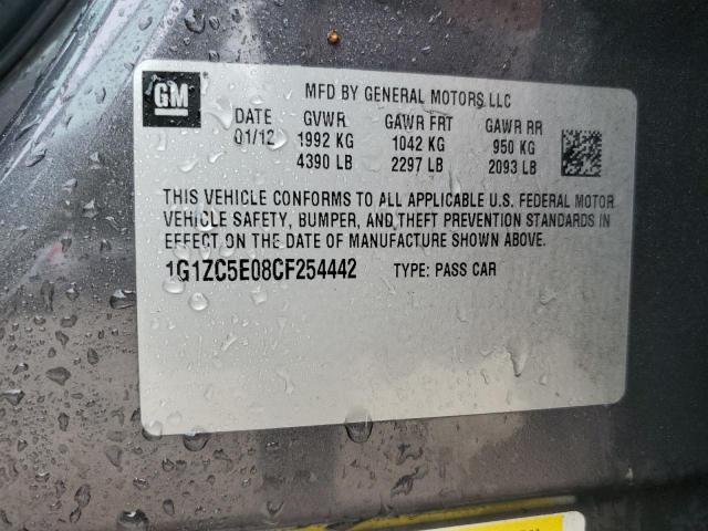 1G1ZC5E08CF254442 - 2012 CHEVROLET MALIBU 1LT CHARCOAL photo 12