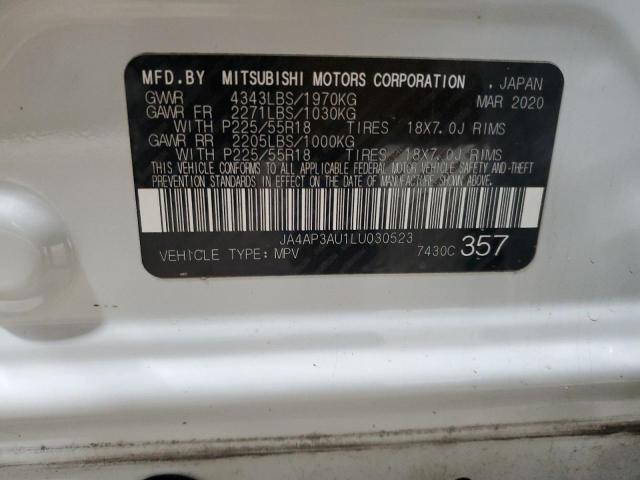 JA4AP3AU1LU030523 - 2020 MITSUBISHI OUTLANDER ES თეთრი ფოტო 14