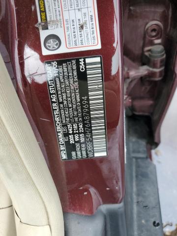 WDBRF54H76A879694 - 2006 MERCEDES-BENZ C 280 MAROON photo 12