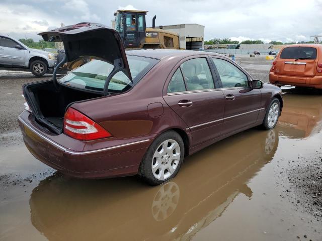 WDBRF54H76A879694 - 2006 MERCEDES-BENZ C 280 MAROON photo 3