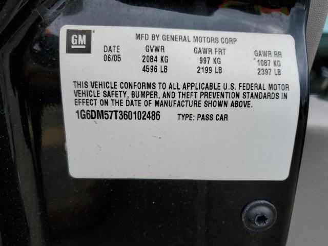 1G6DM57T360102486 - 2006 CADILLAC CTS BLACK photo 13