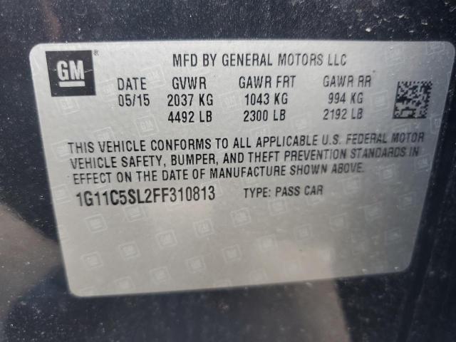 1G11C5SL2FF310813 - 2015 CHEVROLET MALIBU 1LT 灰色 照片 12