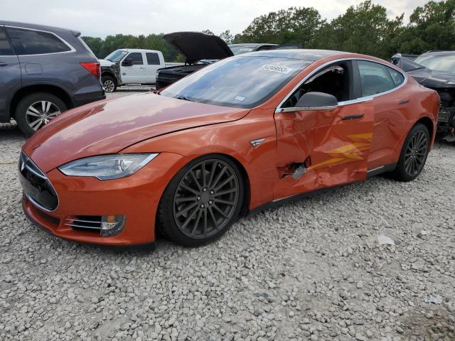 5YJSA1E21FF120244 - 2015 TESLA MODEL S Narıncı foto 1