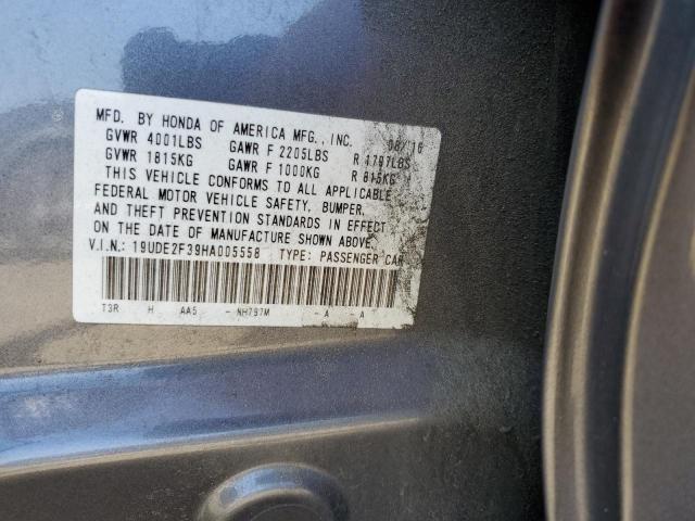 19UDE2F39HA005558 - 2017 ACURA ILX BASE WATCH PLUS GRAY photo 12