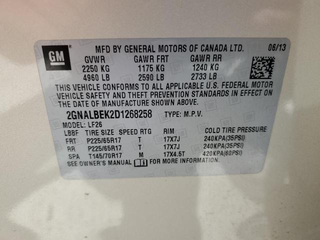 2GNALBEK2D1268258 - 2013 CHEVROLET EQUINOX LS TAN photo 13