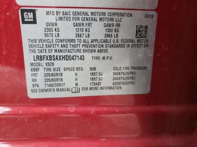 LRBFXBSAXHD047143 - 2017 BUICK ENVISION ESSENCE Qırmızı foto 13