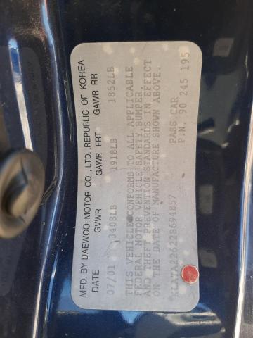 KLATA22622B694857 - 2002 DAEWOO LANOS S 蓝色 照片 12