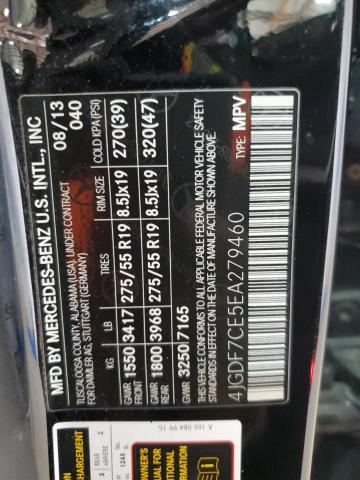 4JGDF7CE5EA279460 - 2014 MERCEDES-BENZ GL 450 4MATIC BLACK photo 13