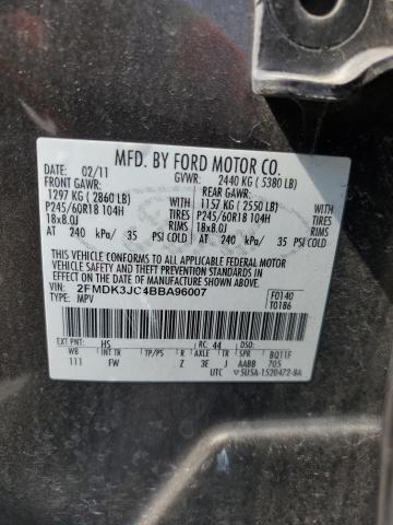 2FMDK3JC4BBA96007 - 2011 FORD EDGE SEL GRAY photo 13