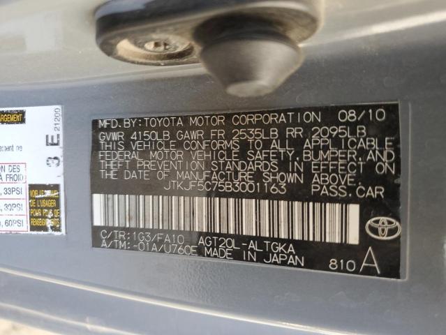 JTKJF5C75B3001163 - 2011 TOYOTA SCION TC 灰色 照片 12