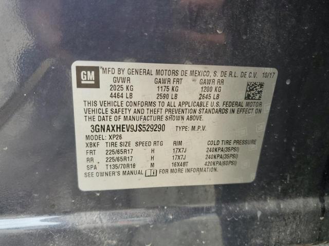 3GNAXHEV9JS529290 - 2018 CHEVROLET EQUINOX LS BLUE photo 14