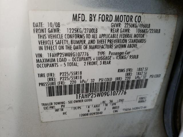 1FAHP25W09G107776 - 2009 FORD TAURUS LIMITED BEIGE photo 13