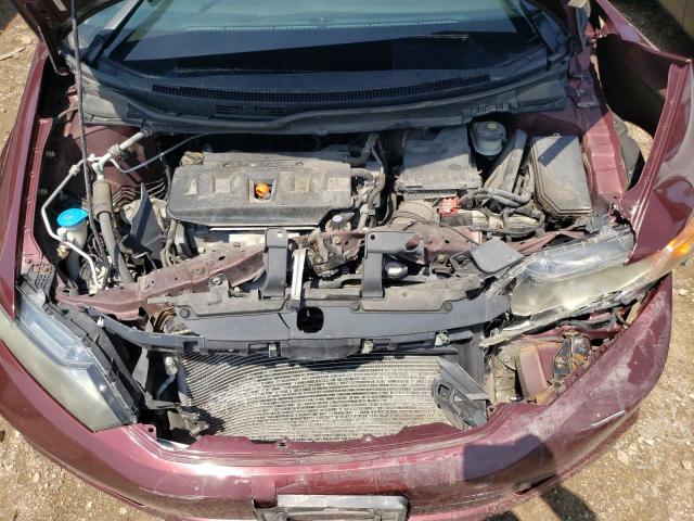 19XFB2F99CE031197 - 2012 HONDA CIVIC EXL მუქწითელი ფოტო 11