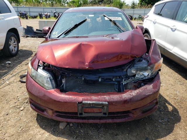 19XFB2F99CE031197 - 2012 HONDA CIVIC EXL მუქწითელი ფოტო 5