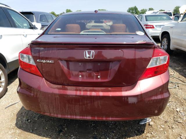 19XFB2F99CE031197 - 2012 HONDA CIVIC EXL მუქწითელი ფოტო 6
