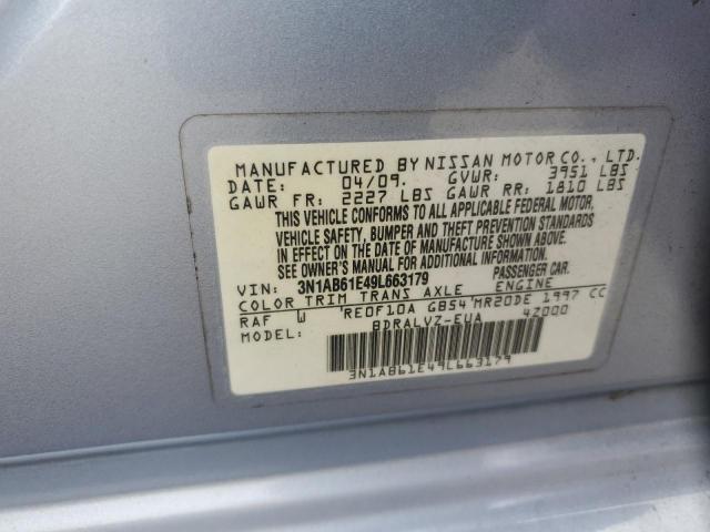 3N1AB61E49L663179 - 2009 NISSAN SENTRA 2.0 BLUE photo 12